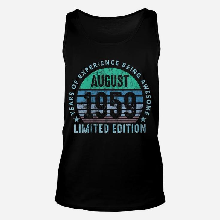Womens Made In August 1959 Retro Vintage Cool 61St Birthday Awesome Unisex Tank Top