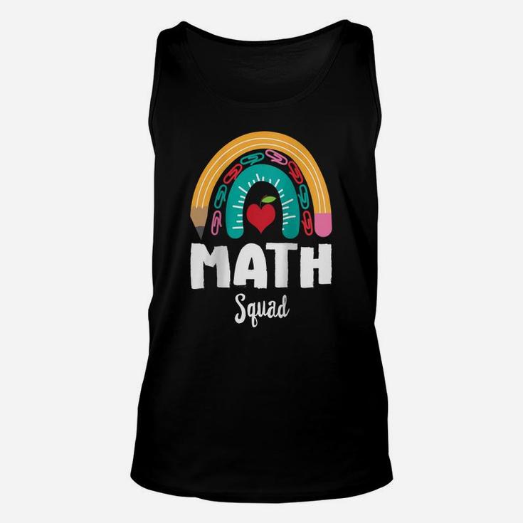 Womens Math Squad, Funny Boho Rainbow For Teachers Raglan Baseball Tee Unisex Tank Top