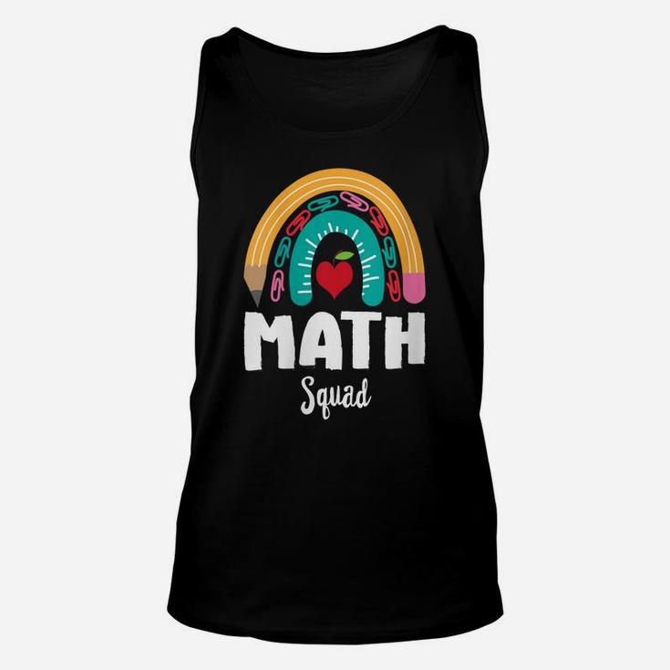 Womens Math Squad, Funny Boho Rainbow For Teachers Unisex Tank Top