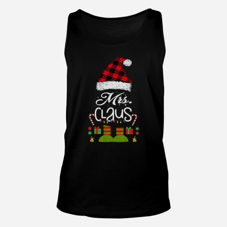 Womens Mrs-Claus Matching-Couple-Husband-Wife His-&-Her Christmas Unisex Tank Top