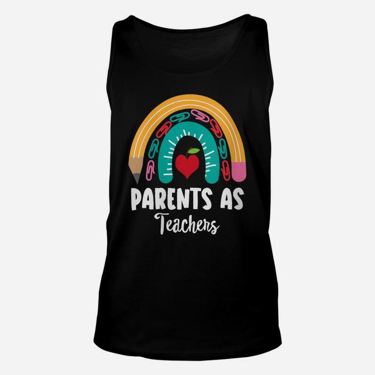 Womens Parents As Teachers, Funny Boho Rainbow For Teachers Unisex Tank Top