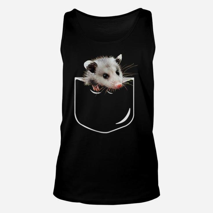 Womens Pocket Opossum Shirt, Funny Opossum In Pocket Gift Unisex Tank Top