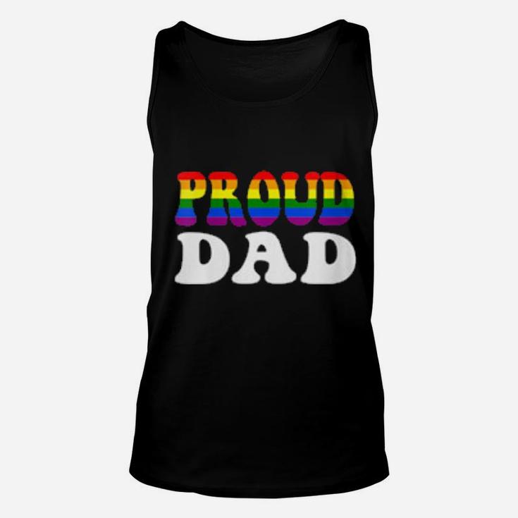 Womens Proud Dad Lgbt Rainbow Gay Pride Unisex Tank Top