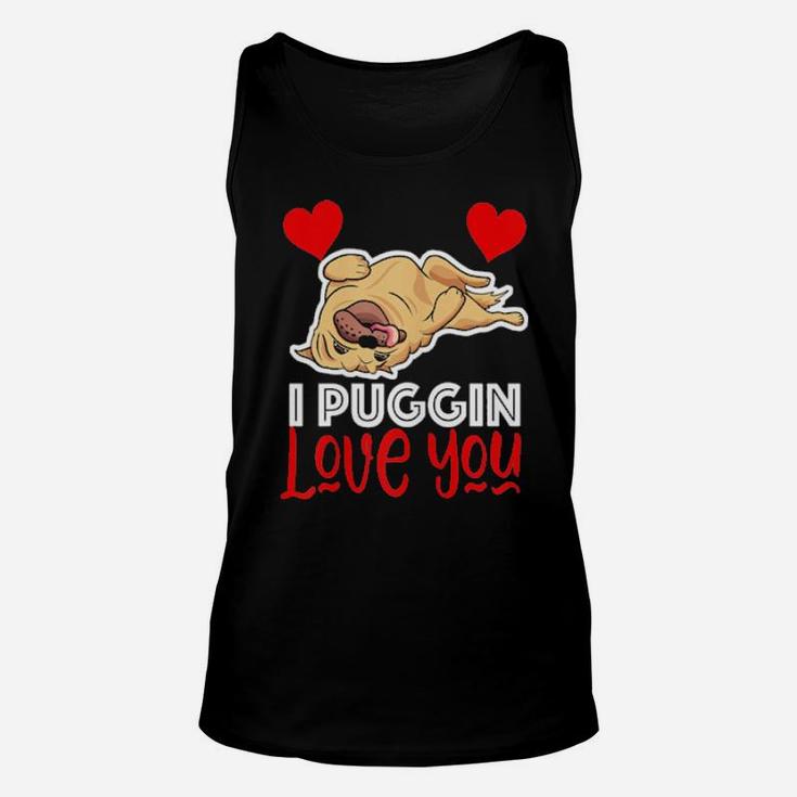 Womens Pug Valentines Pugs And Kisses Unisex Tank Top