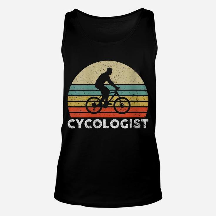 Womens Retro Sun Cycologist Funny Mtb Mountain Bike Lover Unisex Tank Top