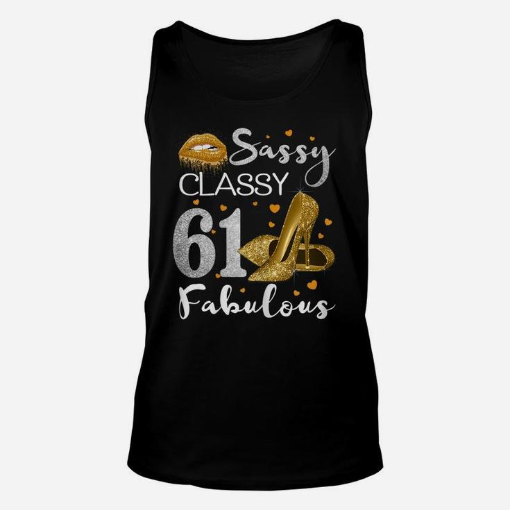 Womens Sassy Classy 61 Fabulous 61 Birthday Party High Heels Unisex Tank Top