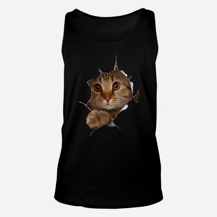 Womens Sweet Kitten Torn Cloth - Funny Cat Lover Cat Owner Cat Lady Unisex Tank Top