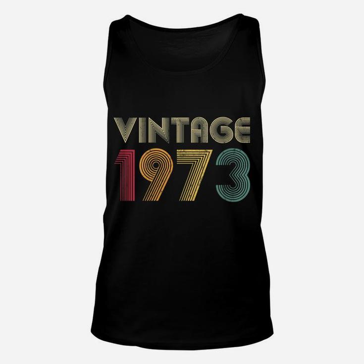 Womens Vintage 1973 47Th Birthday Gift Retro 47 Years Old Mom Dad Unisex Tank Top