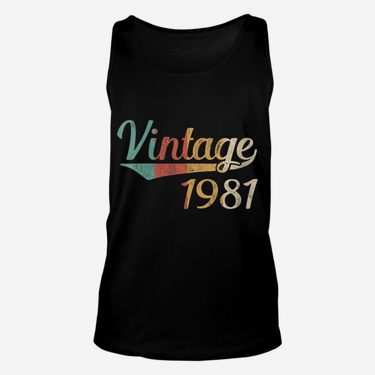 Womens Vintage 1981 39Th Birthday Made In 1981 Unisex Tank Top