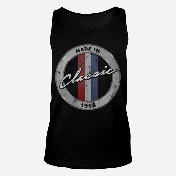 Womens Vintage Hot Rod Made In 1958 Classic 63Rd Birthday Unisex Tank Top
