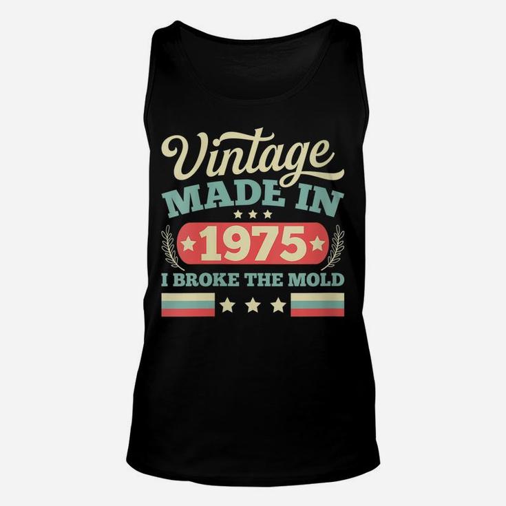Womens Vintage Made In 1975 Birthday Gift Retro Unisex Tank Top