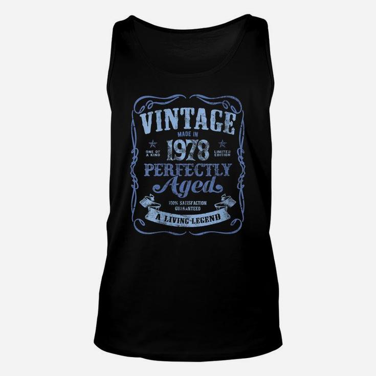 Womens Vintage Made In 1978 Classic 43Rd Birthday Living Legend Unisex Tank Top