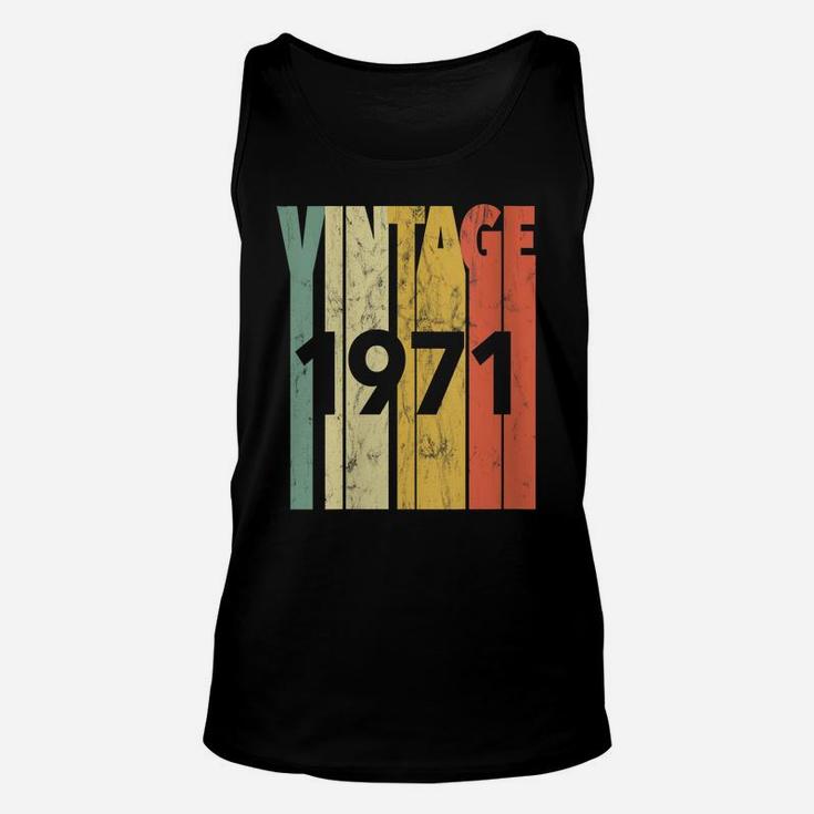 Womens Vintage Retro Made In 1971 Classic 50Th Birthday Unisex Tank Top
