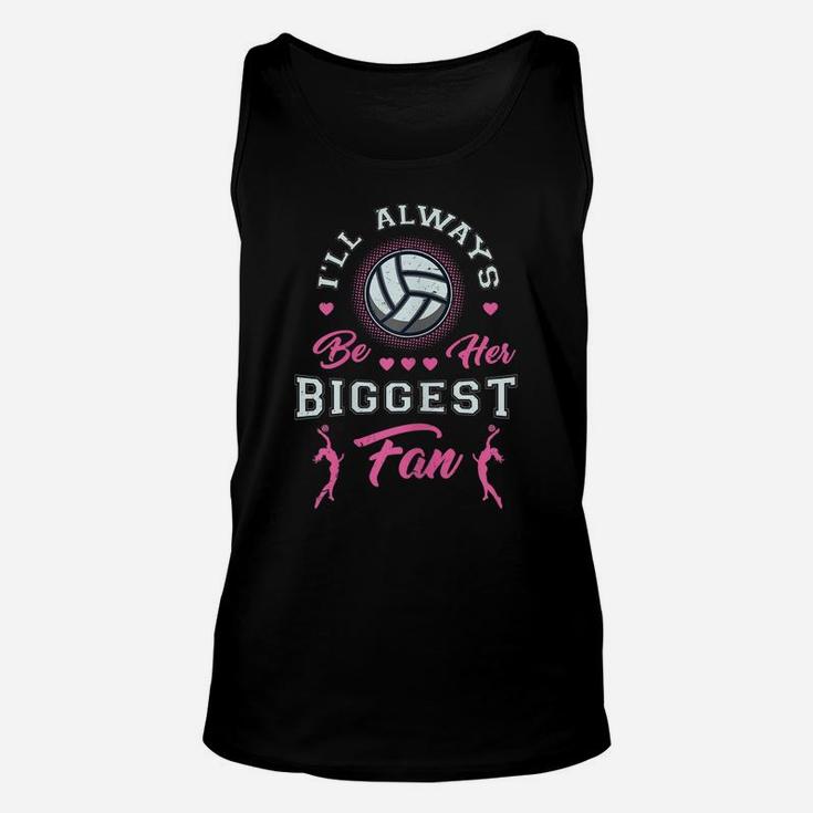 Womens Volleyball Mom Dad Biggest Fan Proud Parent Family Player Unisex Tank Top