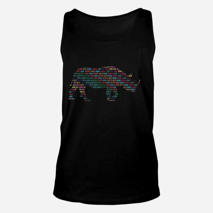 Words Animal Gift For Rhino Lover Unisex Tank Top