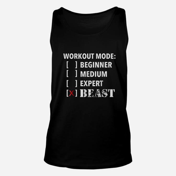Workout Mode Beast Level Selected Workout Unisex Tank Top