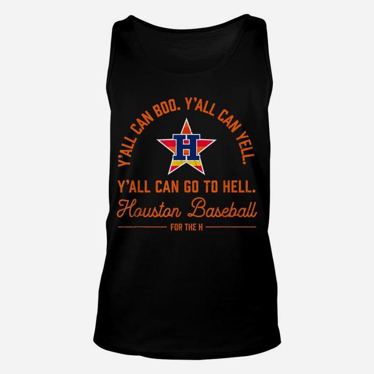 Y'all Can Go To Hell Retro Graphic For Houston Baseball Fans Unisex Tank Top