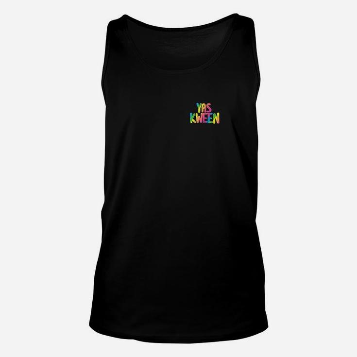 Yas Kween City Shirt Rainbow Colors Yas Queen Left Chest
