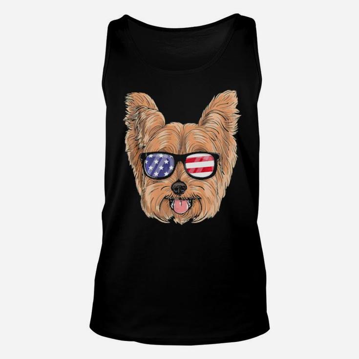 Yorkie Dog Patriotic Usa 4Th Of July American Cute Gift Unisex Tank Top