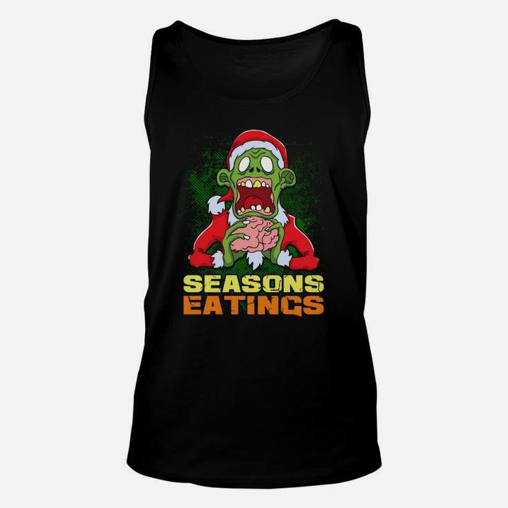 Zombie Santa Claus Seasons Eatings Funny Christmas Zombies Sweatshirt Unisex Tank Top