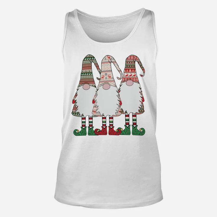 3 Nordic Gnomes Winter Christmas Swedish Tomte Nisse Sweatshirt Unisex Tank Top