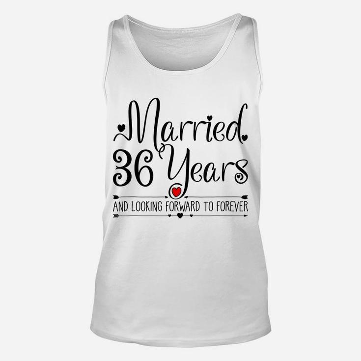 36Th Wedding Anniversary Gifts Her Just Married 36 Years Ago Unisex Tank Top