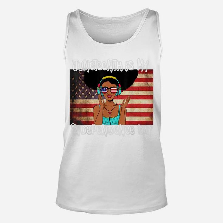 American Flag With Juneteenth Is My Independence Day Gift Unisex Tank Top
