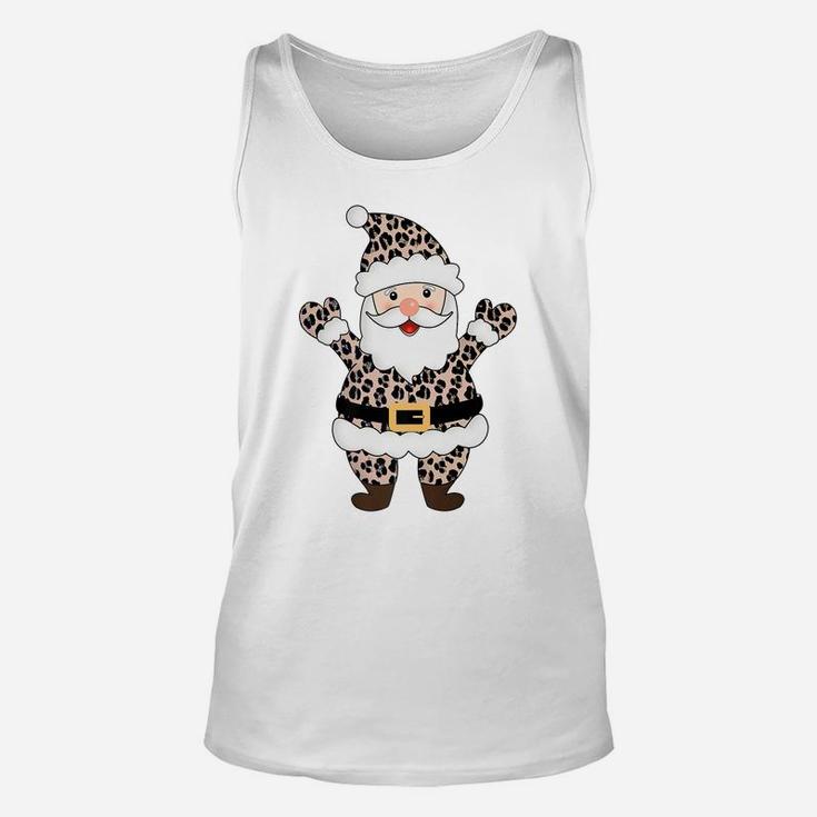 Animal Leopard Print Santa Claus Pattern Christmas Xmas Gift Unisex Tank Top