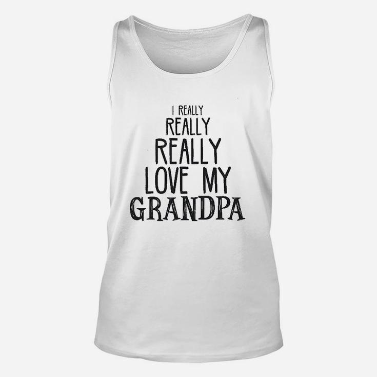 Baby Really Really Love My Grandpa Cute Funny Unisex Tank Top