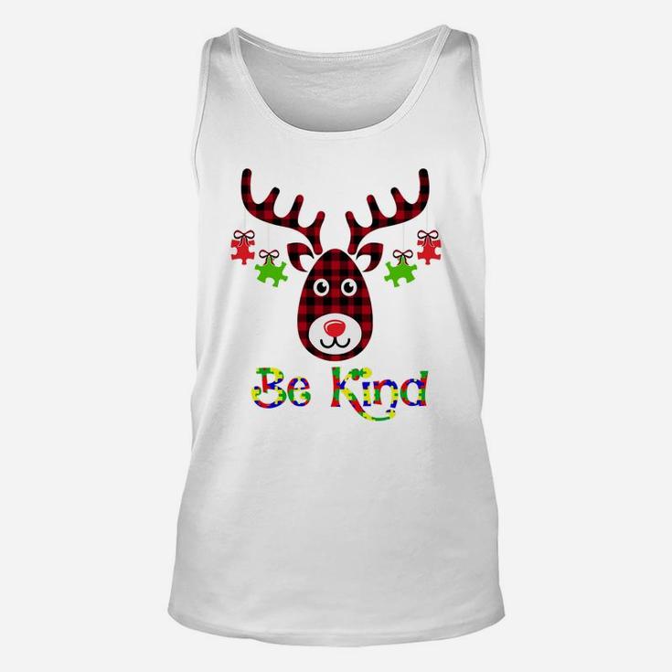 Be Kind Autism Awareness Christmas Reindeer Gifts Xmas Idea Sweatshirt Unisex Tank Top