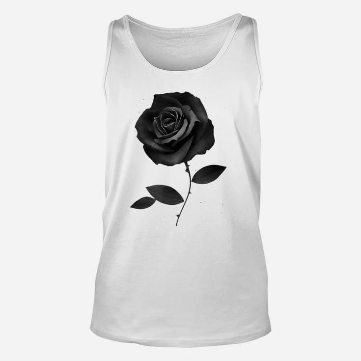 Beautiful Black Rose Flower Unisex Tank Top