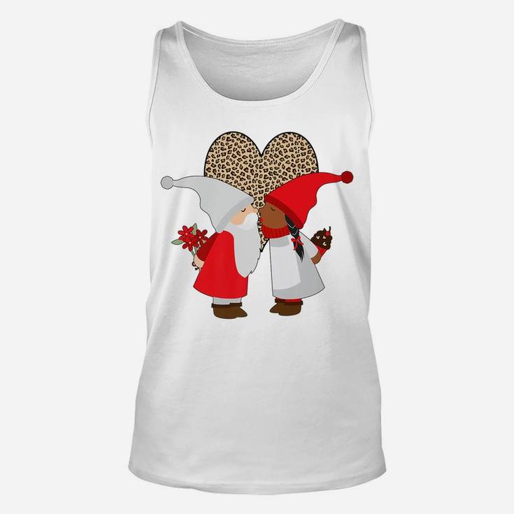 Biracial Couples Gift Valentines Ethnic Gnome Mixed Leopard Unisex Tank Top