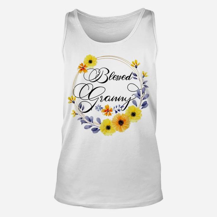 Blessed Granny Shirt For Women Beautiful Flower Floral Unisex Tank Top