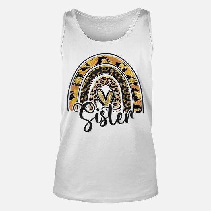 Blessed Sister Funny Leopard Boho Rainbow Sister Life Unisex Tank Top