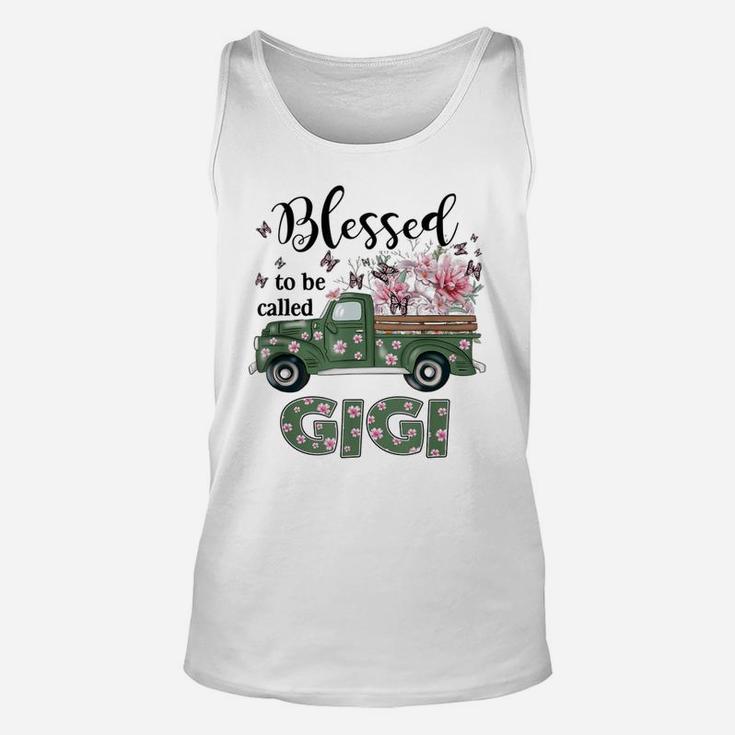 Blessed To Be Called Gigi Flower Truck Butterfly Unisex Tank Top