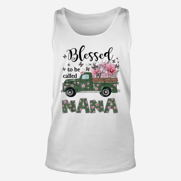 Blessed To Be Called Nana Butterfly And Flower Unisex Tank Top