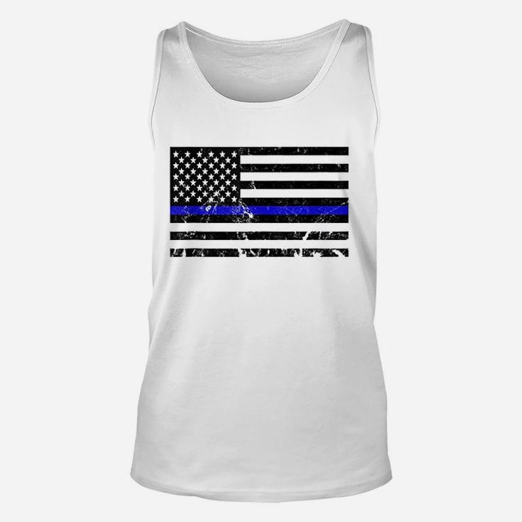 Blue Lives Matter Usa Flag Unisex Tank Top