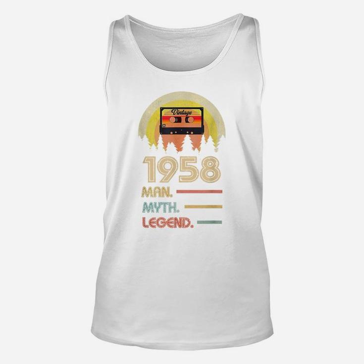 Born 1958 Man Myth Legend Birthday Gifts For 62 Years Old Unisex Tank Top
