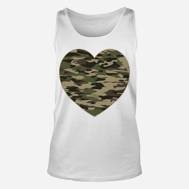 Camo Heart Valentines Day Gifts Camoflauge Military Tactical Unisex Tank Top