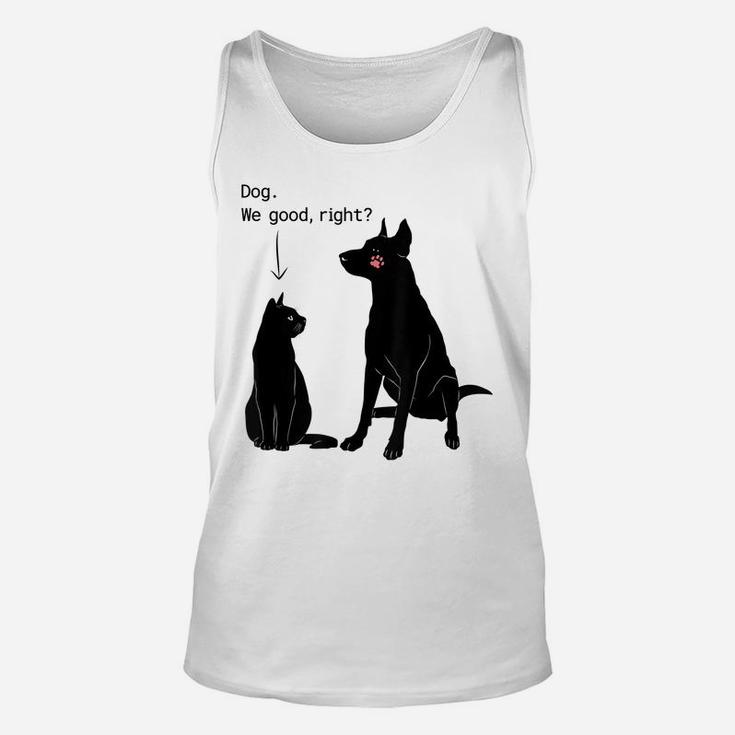 Cat Humor Cat Slaps Dog Funny Dog And Cat Lovers Unisex Tank Top
