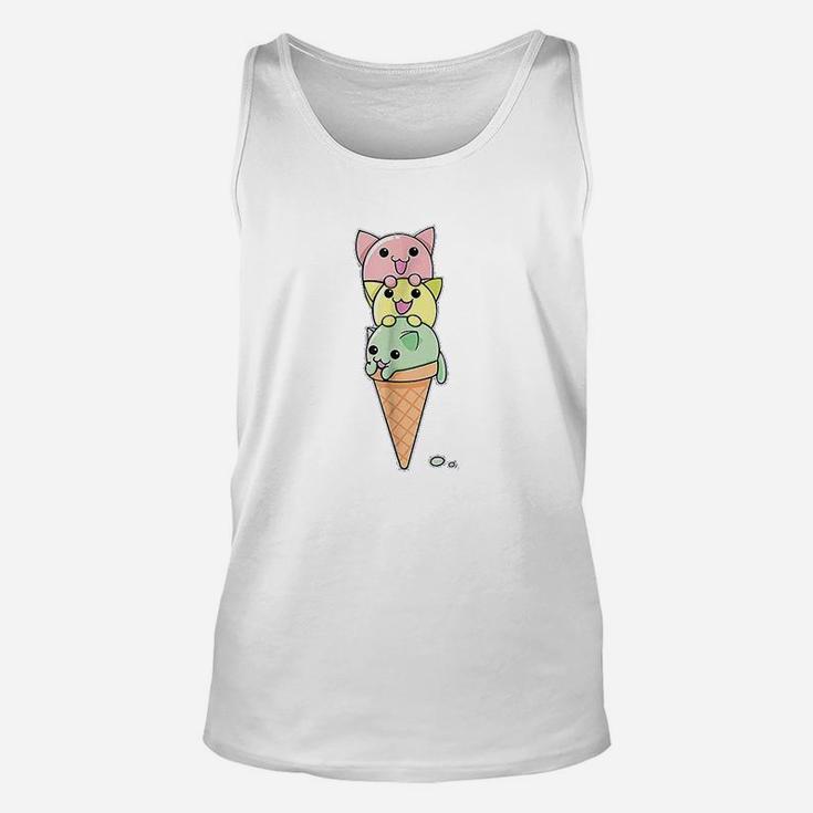 Cat Ice Cream Cone Funny Kawaii Kitten Unisex Tank Top