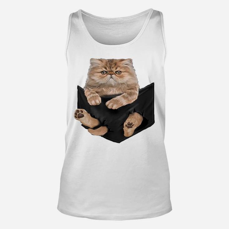 Cat Lovers Gifts Persian In Pocket Funny Kitten Face Unisex Tank Top