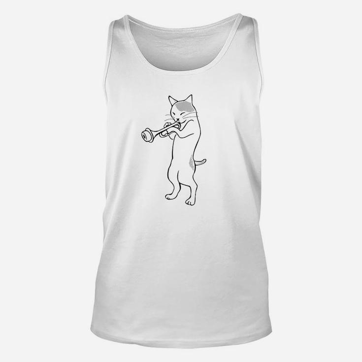 Cat Trumpet Player Straight Mute Wah Wah Funny Trumpet Unisex Tank Top