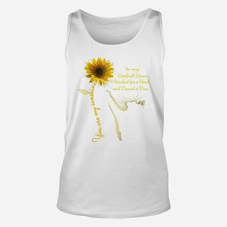Cat You Are My Sunshine Sunflower In My Darkest Hour A Paw Unisex Tank Top