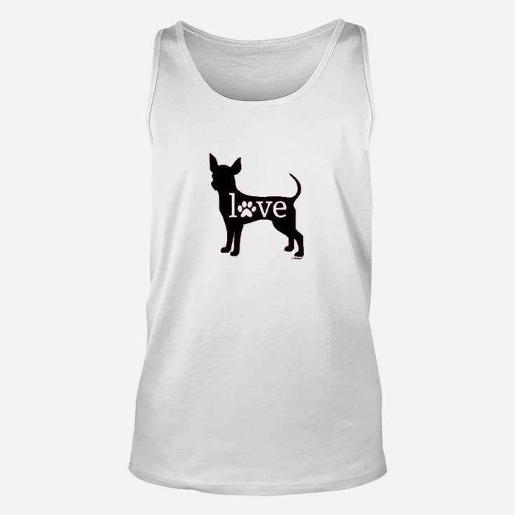 Chihuahua Love Dog Paw Prints Unisex Tank Top