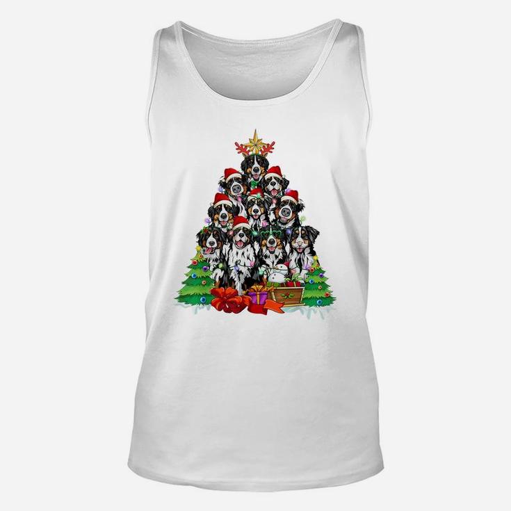 Christmas Pajama Bernese Mountain Tree Xmas For Dog Dad Mom Unisex Tank Top