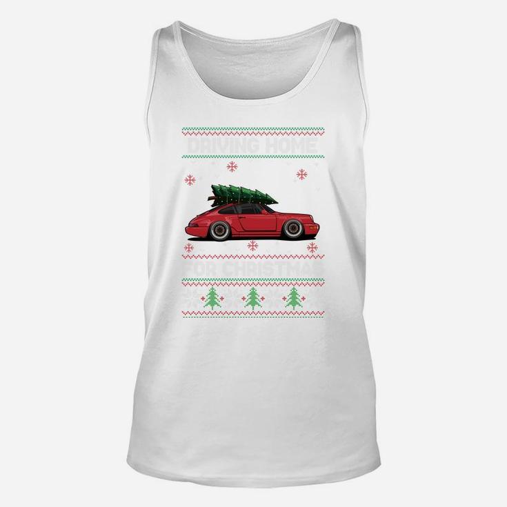 Christmas Tree Oldtimer Car Xmas Ugly Sweater Pullover Look Sweatshirt Unisex Tank Top