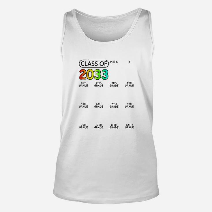 Class Of 2033 Graduate Perk 12Th Grade Space For Checkmarks Unisex Tank Top