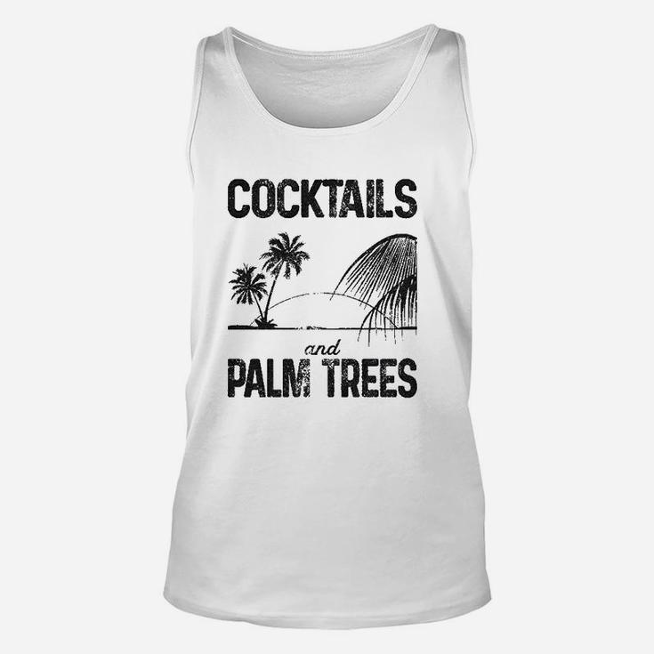 Cocktails And Palm Cute Summer Vacation Unisex Tank Top