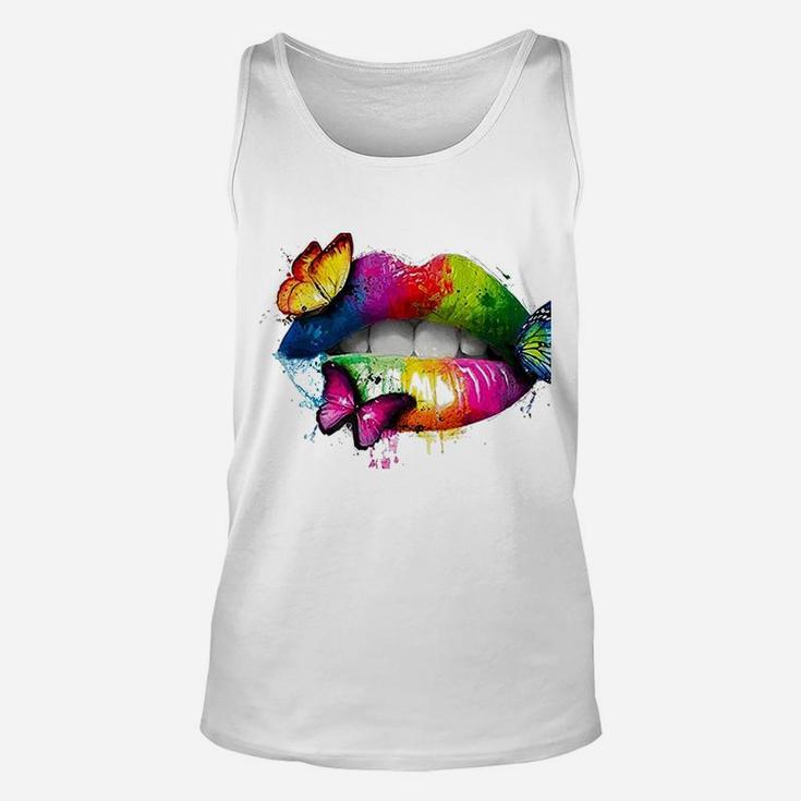 Colorful Lips Unisex Tank Top